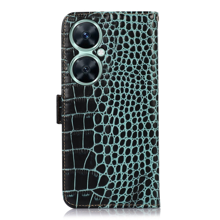 For Huawei Nova 11i / Enjoy 60 Pro /  Crocodile Top Layer Cowhide Leather Phone Case(Green) - Huawei Cases by PMC TechLife | Online Shopping South Africa | PMC TechLife | Buy Now Pay Later Mobicred