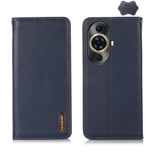 For Huawei Nova 11 Pro / 11 Ultra KHAZNEH Nappa Top Layer Cowhide Leather Phone Case(Blue) - Huawei Cases by PMC Jewellery | Online Shopping South Africa | PMC Jewellery | Buy Now Pay Later Mobicred