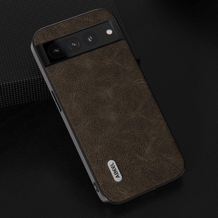 For Google Pixel 8 ABEEL Dream Litchi Texture PU Phone Case(Khaki) - Google Cases by PMC TechLife | Online Shopping South Africa | PMC TechLife