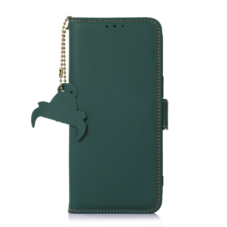 For Honor X5 Plus Genuine Leather Magnetic RFID Leather Phone Case(Green) - Honor Cases by PMC TechLife | Online Shopping South Africa | PMC TechLife | Buy Now Pay Later Mobicred