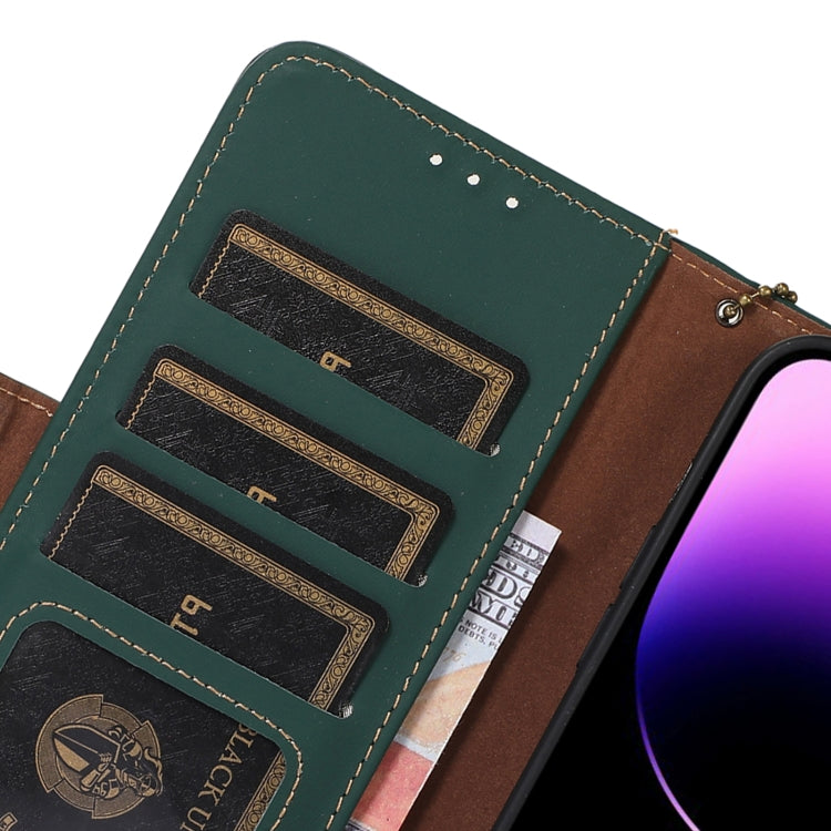 For Honor X8b Genuine Leather Magnetic RFID Leather Phone Case(Green) - free shipping - PMC TechLife - Order now!