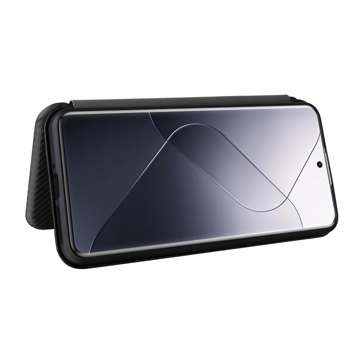 For Xiaomi 14 Pro Carbon Fiber Texture Flip Leather Phone Case(Black) - 14 Pro Cases by PMC TechLife | Online Shopping South Africa | PMC TechLife
