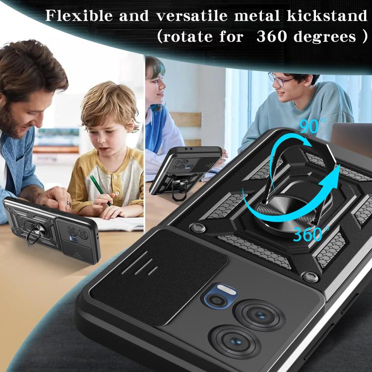 For Motorola Edge 30 Fusion Sliding Camera Cover Design TPU+PC Phone Case(Black) - free shipping - PMC TechLife - Order now!