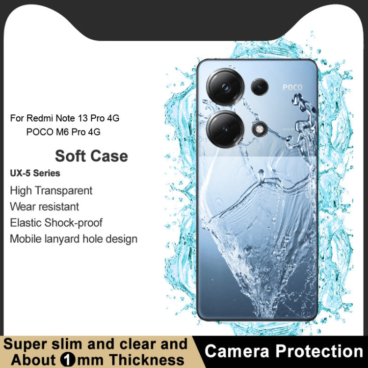For Xiaomi Redmi Note 13 Pro 4G Global imak UX-5 Series Transparent Shockproof TPU Protective Case(Transparent) - Note 13 Pro Cases by imak | Online Shopping South Africa | PMC Jewellery | Buy Now Pay Later Mobicred