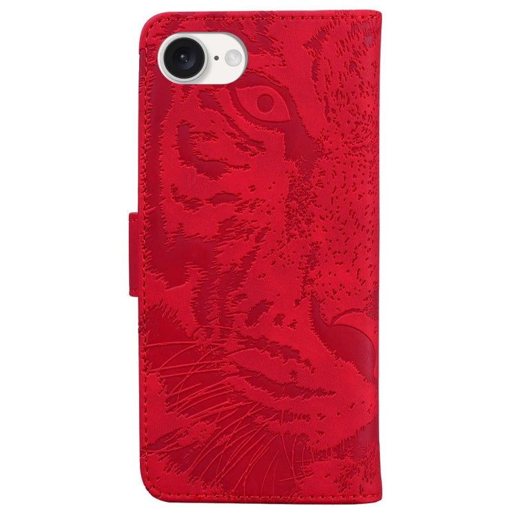 For iPhone SE 2024 Tiger Embossing Pattern Leather Phone Case(Red) - More iPhone Cases by PMC Jewellery | Online Shopping South Africa | PMC Jewellery | Buy Now Pay Later Mobicred