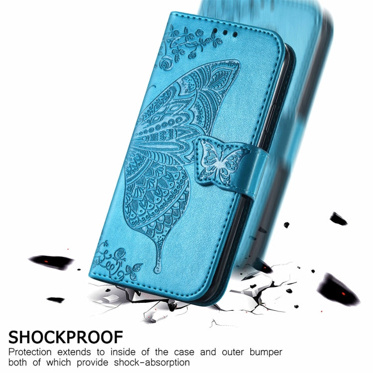 For Ulefone Note 16 Pro Butterfly Love Flower Embossed Leather Phone Case(Blue) - Ulefone Cases by PMC Jewellery | Online Shopping South Africa | PMC Jewellery | Buy Now Pay Later Mobicred