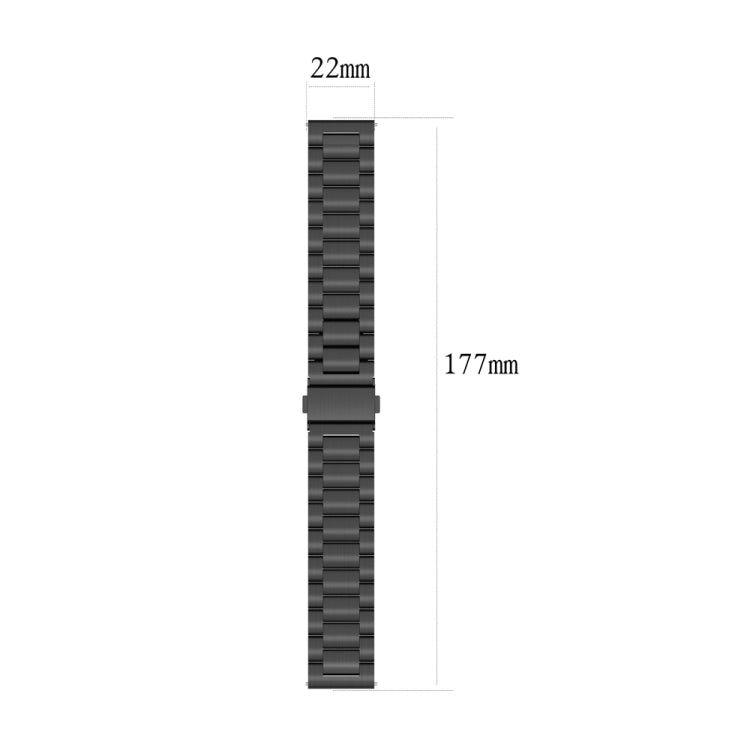 For Huawei Watch 4 / 4 Pro Three Bead Stainless Steel Watch Band(Silver Black) - Watch Bands by PMC TechLife | Online Shopping South Africa | PMC TechLife