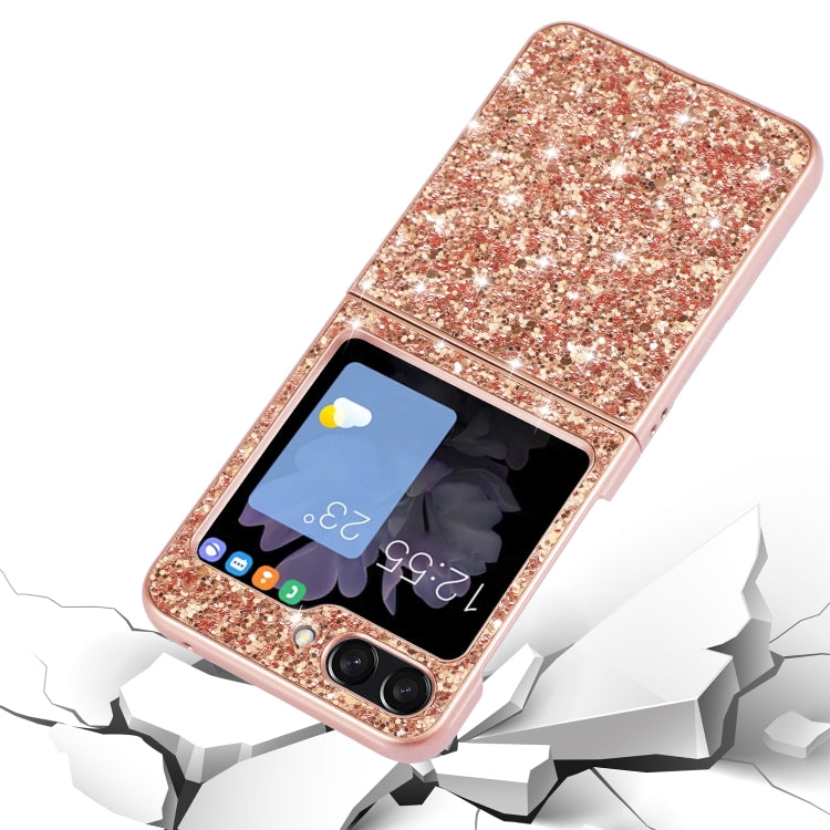 For Samsung Galaxy Z Flip5 5G Glitter Powder Shockproof TPU Phone Case(Gold) - Galaxy Z Flip5 Cases by PMC Jewellery | Online Shopping South Africa | PMC Jewellery