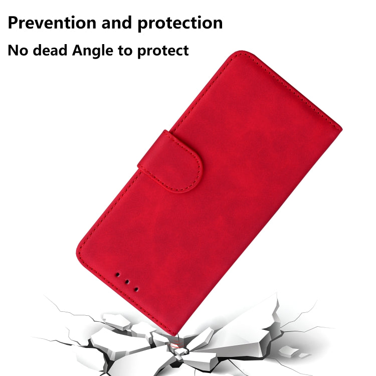 For iPhone 16 Plus Skin Feel Pure Color Flip Leather Phone Case(Red) - iPhone 16 Plus Cases by PMC Jewellery | Online Shopping South Africa | PMC Jewellery | Buy Now Pay Later Mobicred