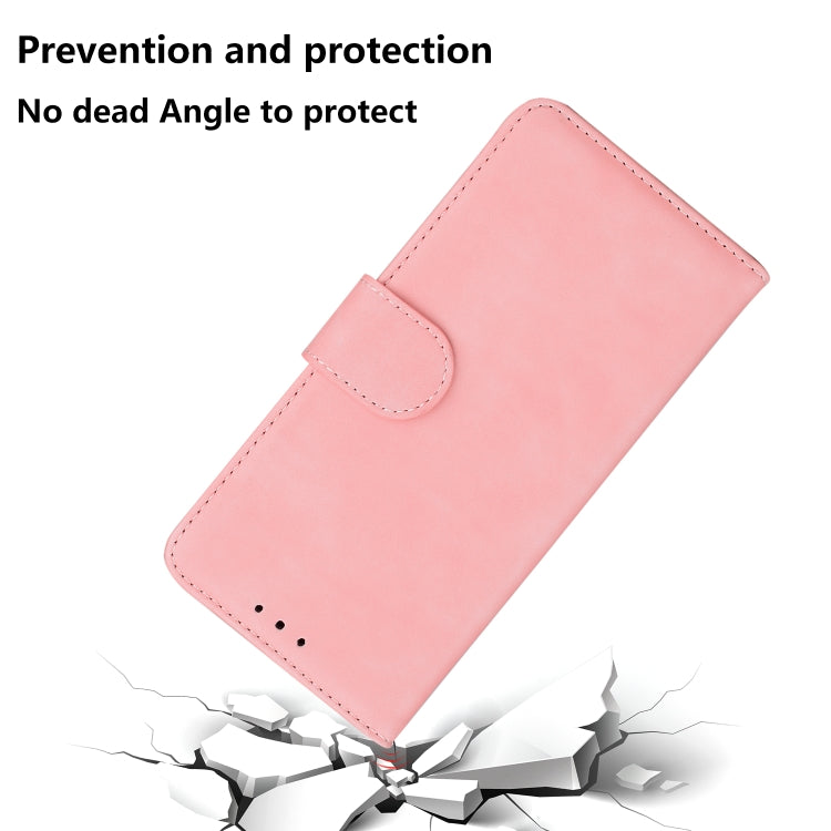 For Motorola Moto G Power 5G 2024 Skin Feel Pure Color Flip Leather Phone Case(Pink) - Motorola Cases by PMC Jewellery | Online Shopping South Africa | PMC Jewellery | Buy Now Pay Later Mobicred