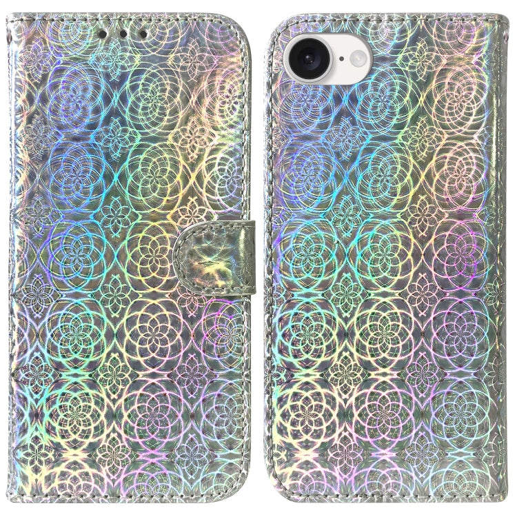 For iPhone SE 2024 Colorful Magnetic Buckle Leather Phone Case(Silver) - More iPhone Cases by PMC Jewellery | Online Shopping South Africa | PMC Jewellery | Buy Now Pay Later Mobicred