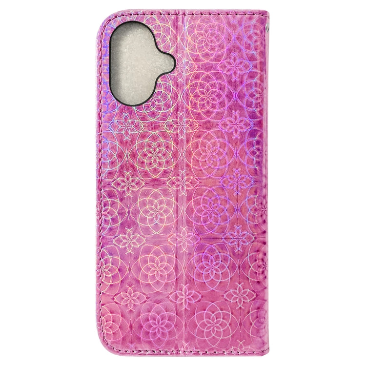 For iPhone 16 Colorful Magnetic Buckle Leather Phone Case(Pink) - iPhone 16 Cases by PMC Jewellery | Online Shopping South Africa | PMC Jewellery | Buy Now Pay Later Mobicred