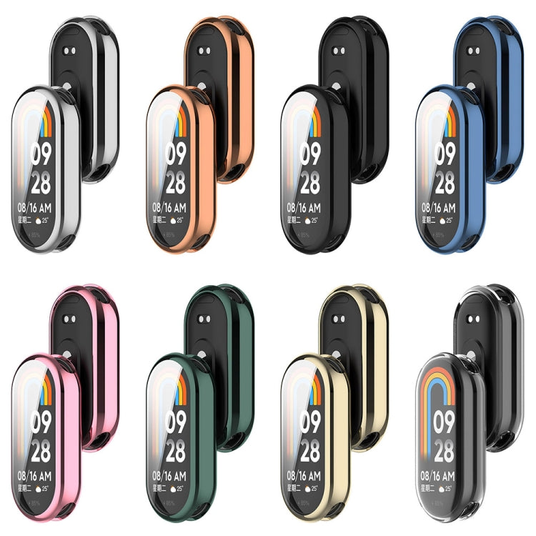 For Xiaomi Mi Band 8 Full Coverage TPU Electroplating Watch Protective Case(Silver) - Watch Cases by PMC TechLife | Online Shopping South Africa | PMC TechLife