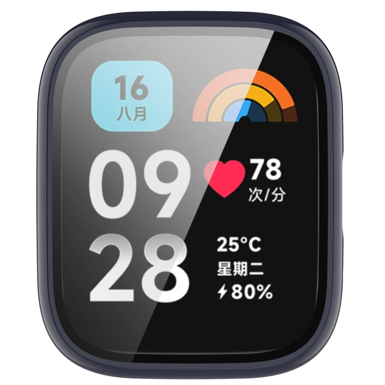 For Redmi Watch 3 Lite PC + Tempered Film Integrated Watch Protective Case(Ink Blue) - Watch Cases by PMC TechLife | Online Shopping South Africa | PMC TechLife | Buy Now Pay Later Mobicred