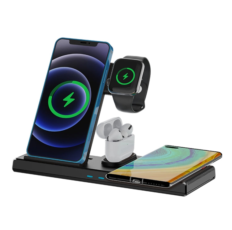 Yesido DS13 18W 4 in 1 Multifunctional Foldable Desktop Wireless Charging Stand(Black) - Wireless Charger by Yesido | Online Shopping South Africa | PMC Jewellery | Buy Now Pay Later Mobicred