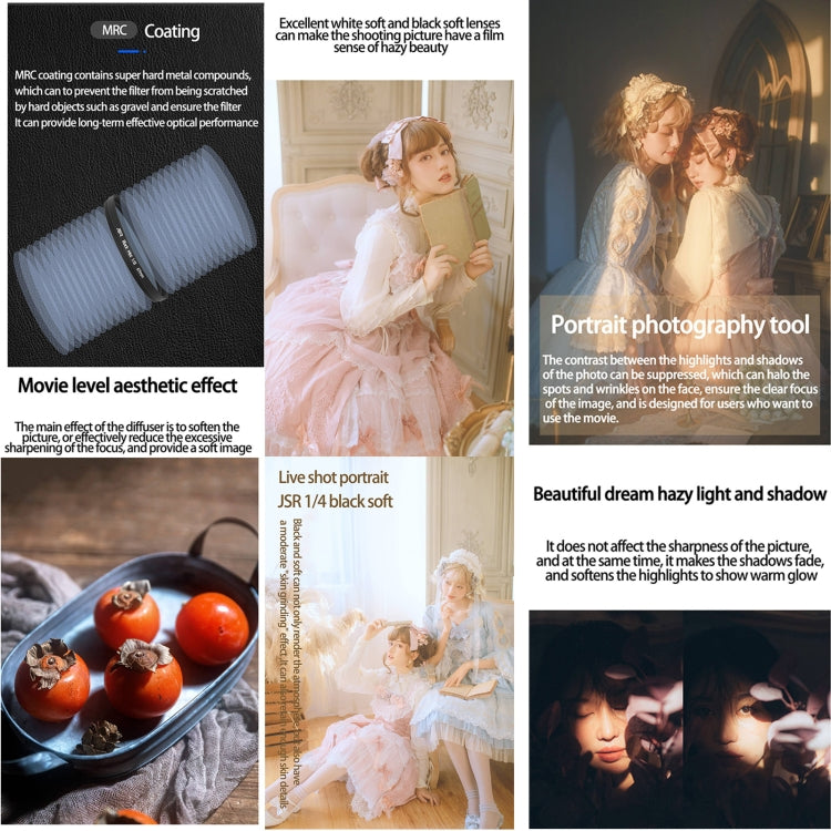 JSR Black Mist Filter Camera Lens Filter, Size:52mm(1/8 Filter) - Other Filter by JSR | Online Shopping South Africa | PMC TechLife | Buy Now Pay Later Mobicred