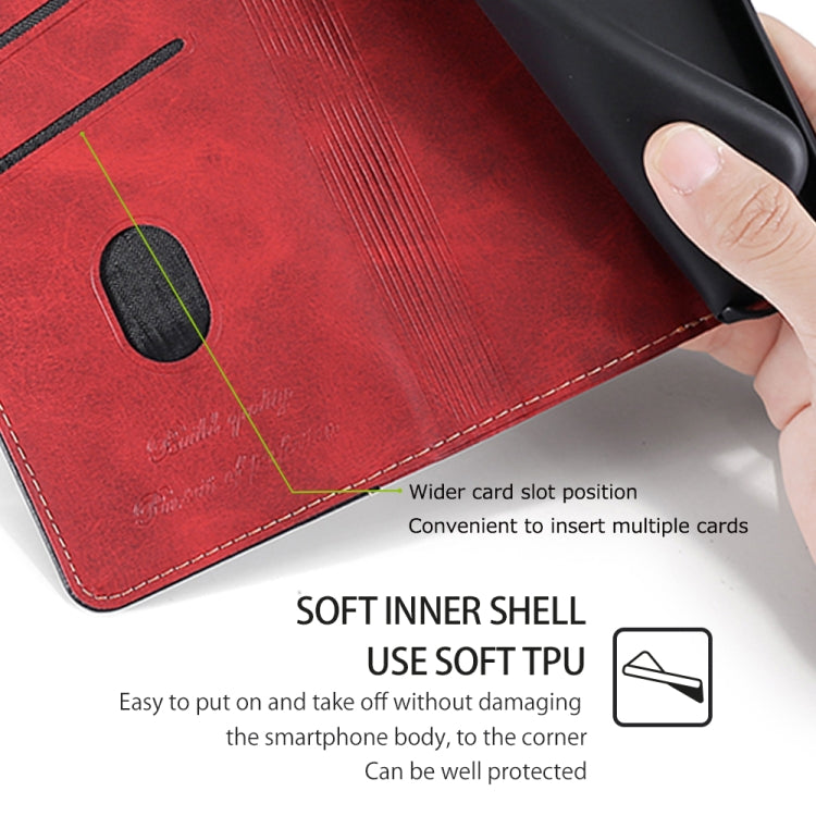 For Honor Magic6 Pro Contrast Color Side Buckle Leather Phone Case(Red + Black) - free shipping - PMC Jewellery - Order now!