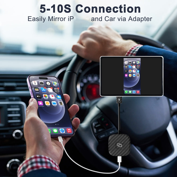 Carbon Fiber USB + USB-C / Type-C Carplay to Car Mirror Adapter for iPhone(Black) - Bluetooth Adapters by PMC Jewellery | Online Shopping South Africa | PMC Jewellery | Buy Now Pay Later Mobicred