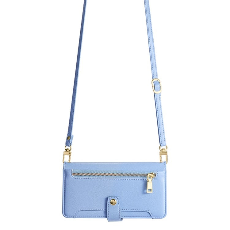For Huawei Mate 60 Lite Sheep Texture Cross-body Zipper Wallet Leather Phone Case(Blue) - Huawei Cases by PMC TechLife | Online Shopping South Africa | PMC TechLife | Buy Now Pay Later Mobicred