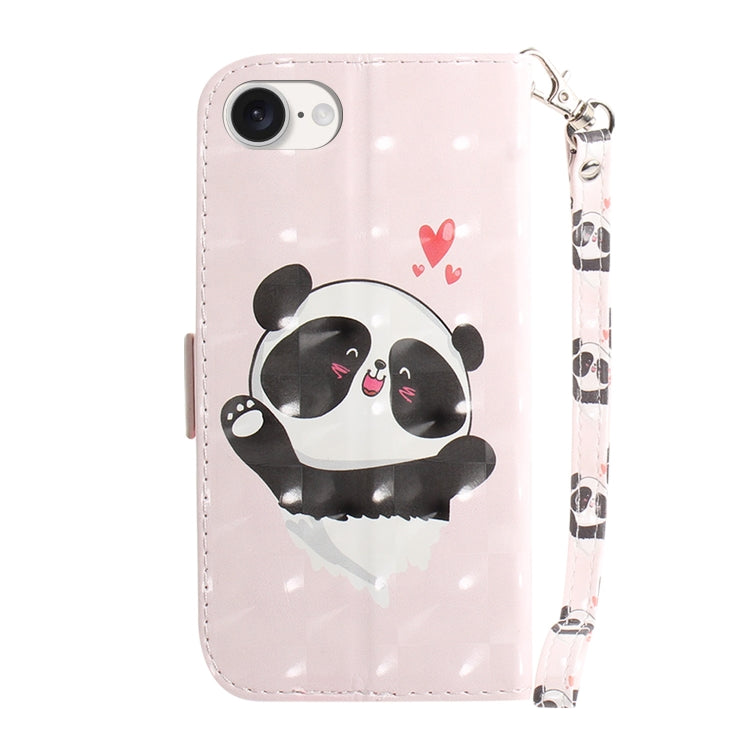 For iPhone SE 2024 3D Colored Horizontal Flip Leather Phone Case(Heart Panda) - More iPhone Cases by PMC Jewellery | Online Shopping South Africa | PMC Jewellery | Buy Now Pay Later Mobicred