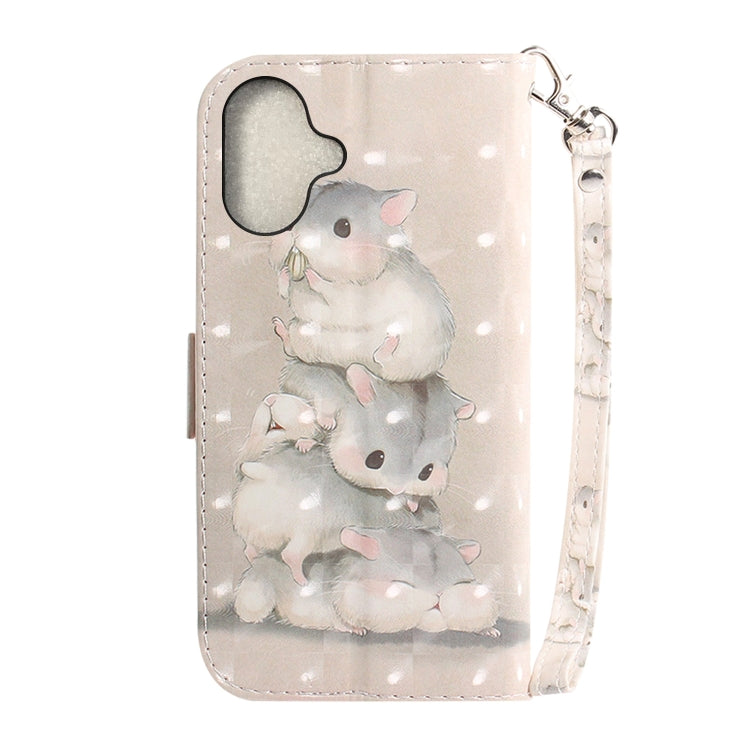 For iPhone 16 Plus 3D Colored Horizontal Flip Leather Phone Case(Squirrels) - iPhone 16 Plus Cases by PMC TechLife | Online Shopping South Africa | PMC TechLife | Buy Now Pay Later Mobicred