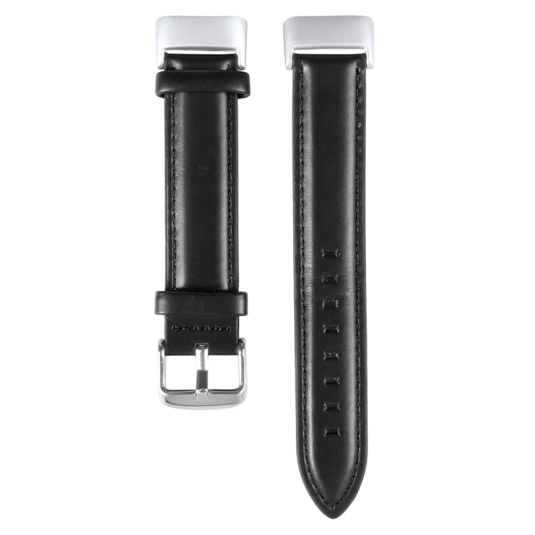 For Fitbit Charge 5 18mm Bamboo Joint Texture Genuine Leather Watch Band(Black) - free shipping - PMC TechLife - Order now!
