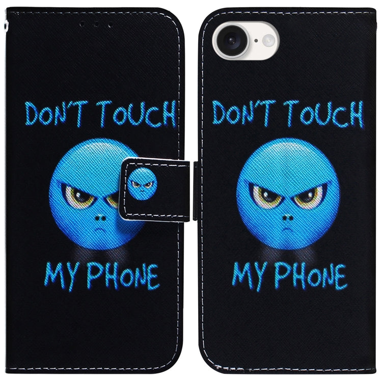 For iPhone 16e Coloured Drawing Flip Leather Phone Case(Anger) - iPhone 16e Cases by PMC TechLife | Online Shopping South Africa | PMC TechLife | Buy Now Pay Later Mobicred