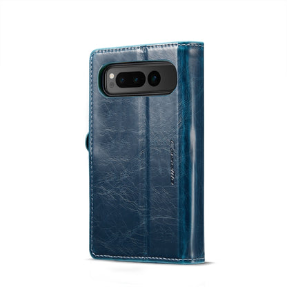 For Google Pixel Fold CaseMe 003 Crazy Horse Texture Leather Phone Case(Blue) - Google Cases by CaseMe | Online Shopping South Africa | PMC Jewellery | Buy Now Pay Later Mobicred