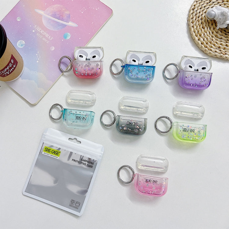 For AirPods Pro 2 Transparent Glitter Bluetooth Earphone Protective Case(Sky Blue) - For AirPods Pro 2 by PMC Jewellery | Online Shopping South Africa | PMC Jewellery | Buy Now Pay Later Mobicred