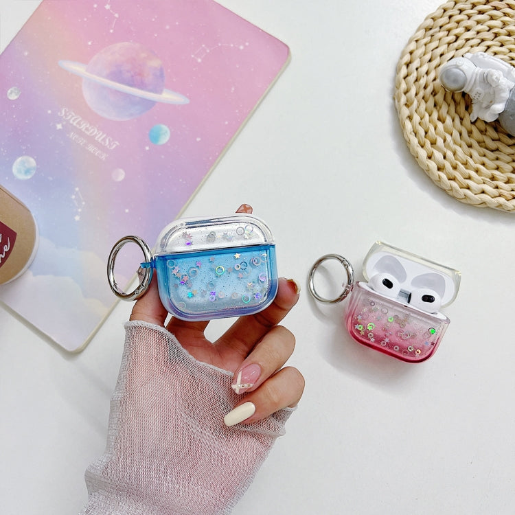 For AirPods Pro Transparent Glitter Bluetooth Earphone Protective Case(Sky Blue) - For AirPods Pro by PMC Jewellery | Online Shopping South Africa | PMC Jewellery | Buy Now Pay Later Mobicred