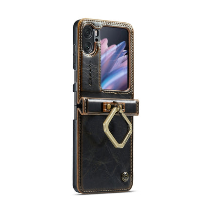 For OPPO Find N2 Flip CaseMe 003 Crazy Horse Texture Leather Phone Case with Ring Holder(Coffee) - OPPO Cases by CaseMe | Online Shopping South Africa | PMC Jewellery | Buy Now Pay Later Mobicred