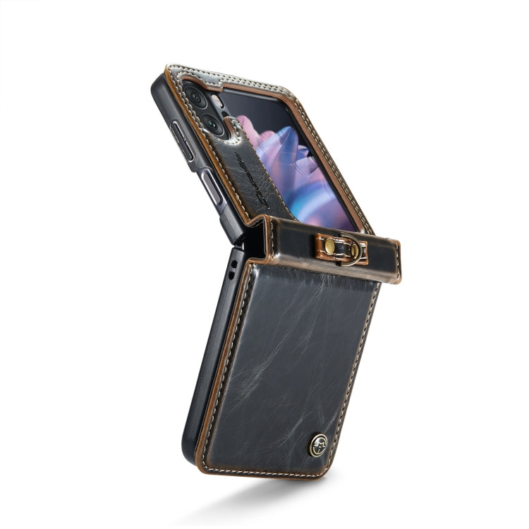 For OPPO Find N2 Flip CaseMe 003 Crazy Horse Texture Leather Phone Case with Ring Holder(Coffee) - OPPO Cases by CaseMe | Online Shopping South Africa | PMC Jewellery | Buy Now Pay Later Mobicred