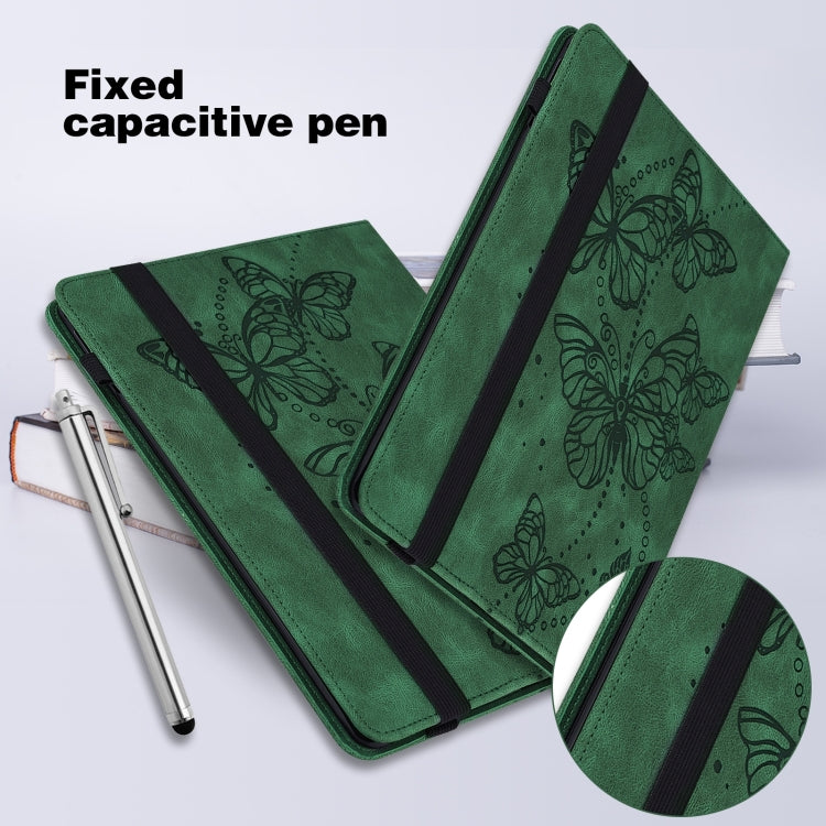 For Amazon Fire Max 11 Embossed Butterfly Pattern Leather Tablet Case(Green) - Amazon by PMC TechLife | Online Shopping South Africa | PMC TechLife | Buy Now Pay Later Mobicred