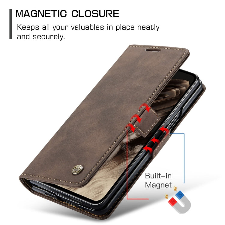 For Google Pixel Fold CaseMe 013 Multifunctional Horizontal Flip Leather Phone Case(Coffee) - Google Cases by CaseMe | Online Shopping South Africa | PMC Jewellery | Buy Now Pay Later Mobicred