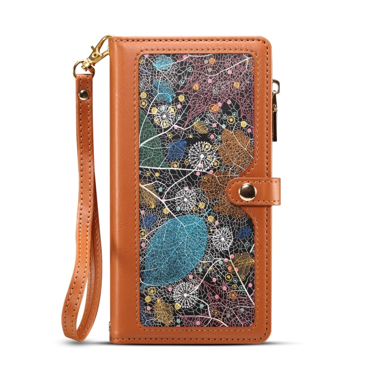 For iPhone 16 Pro Max ESEBLE Star Series Lanyard Zipper Wallet RFID Leather Case(Brown) - iPhone 16 Pro Max Cases by ESEBLE | Online Shopping South Africa | PMC TechLife | Buy Now Pay Later Mobicred