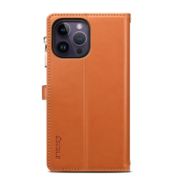 For iPhone 16 Pro ESEBLE Star Series Lanyard Zipper Wallet RFID Leather Case(Brown) - free shipping - PMC TechLife - Order now!