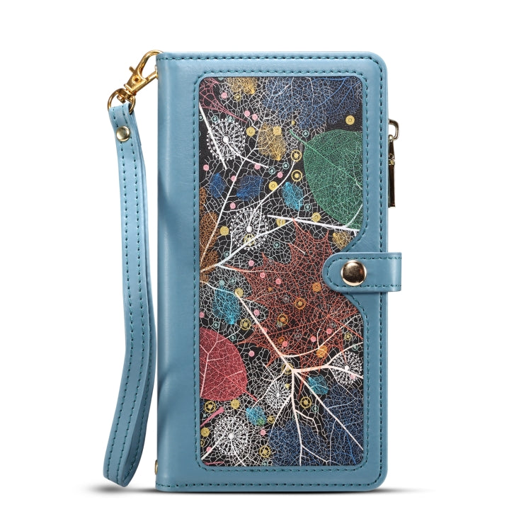 For iPhone 16 Pro ESEBLE Star Series Lanyard Zipper Wallet RFID Leather Case(Blue) - iPhone 16 Pro Cases by ESEBLE | Online Shopping South Africa | PMC TechLife | Buy Now Pay Later Mobicred
