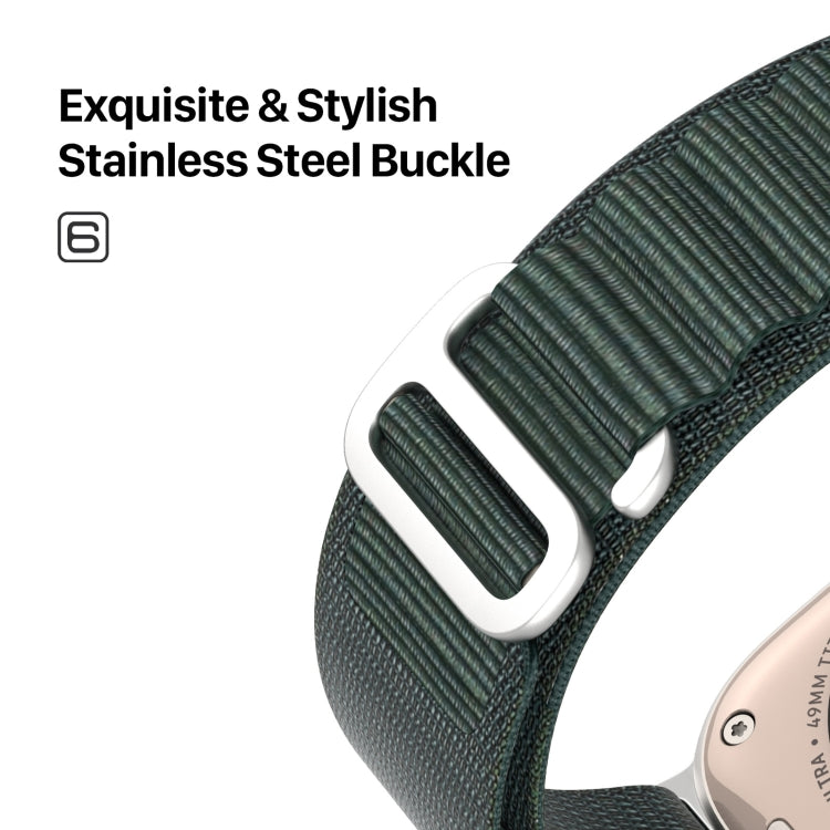 For Apple Watch Series 7 41mm DUX DUCIS GS Series Nylon Loop Watch Band(Green) - Watch Bands by DUX DUCIS | Online Shopping South Africa | PMC Jewellery | Buy Now Pay Later Mobicred