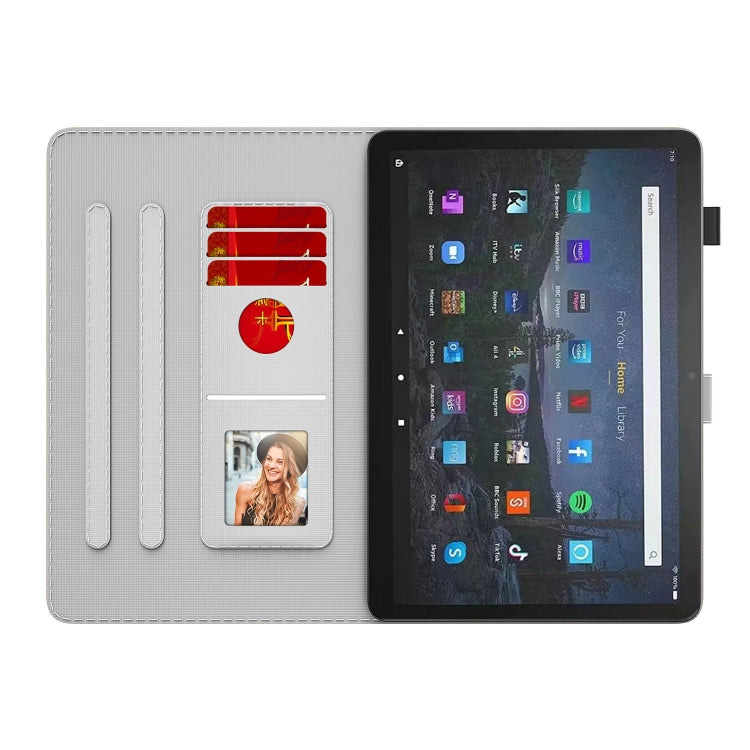 For Amazon Fire Max 11 Watercolor Pattern Flip Leather Tablet Case(Purple Red) - Amazon by PMC TechLife | Online Shopping South Africa | PMC TechLife | Buy Now Pay Later Mobicred