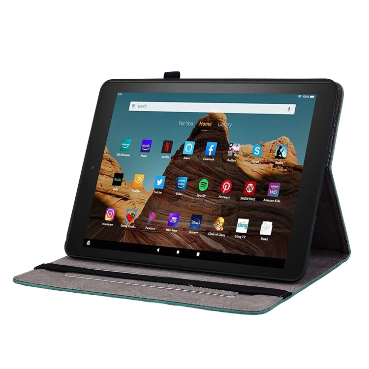 For Amazon Fire HD 10 2023 Butterfly Rose Embossed Leather Tablet Case(Green) - Amazon by PMC TechLife | Online Shopping South Africa | PMC TechLife | Buy Now Pay Later Mobicred