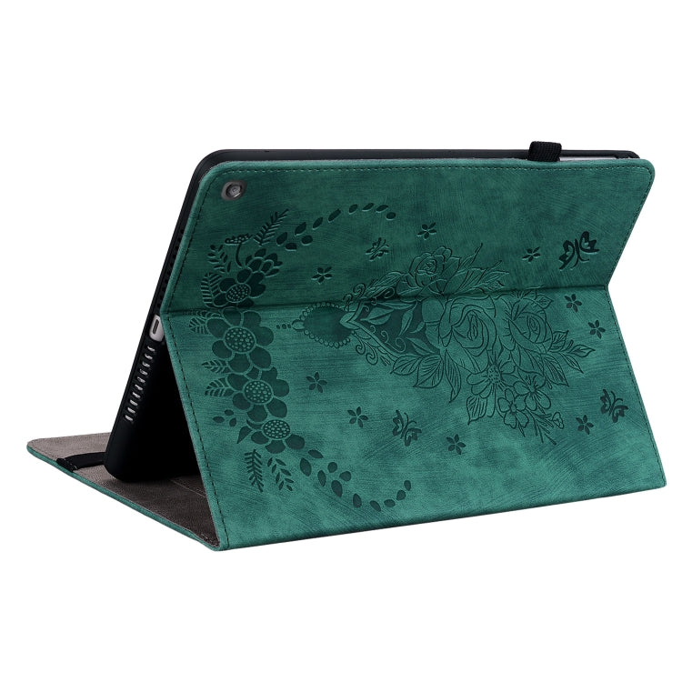 For Amazon Fire HD 10 2023 Butterfly Rose Embossed Leather Tablet Case(Green) - Amazon by PMC TechLife | Online Shopping South Africa | PMC TechLife | Buy Now Pay Later Mobicred