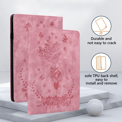 For Amazon Kindle Paperwhite 5 2023 2024 Butterfly Rose Embossed Leather Tablet Case(Pink) - Amazon by PMC Jewellery | Online Shopping South Africa | PMC Jewellery | Buy Now Pay Later Mobicred