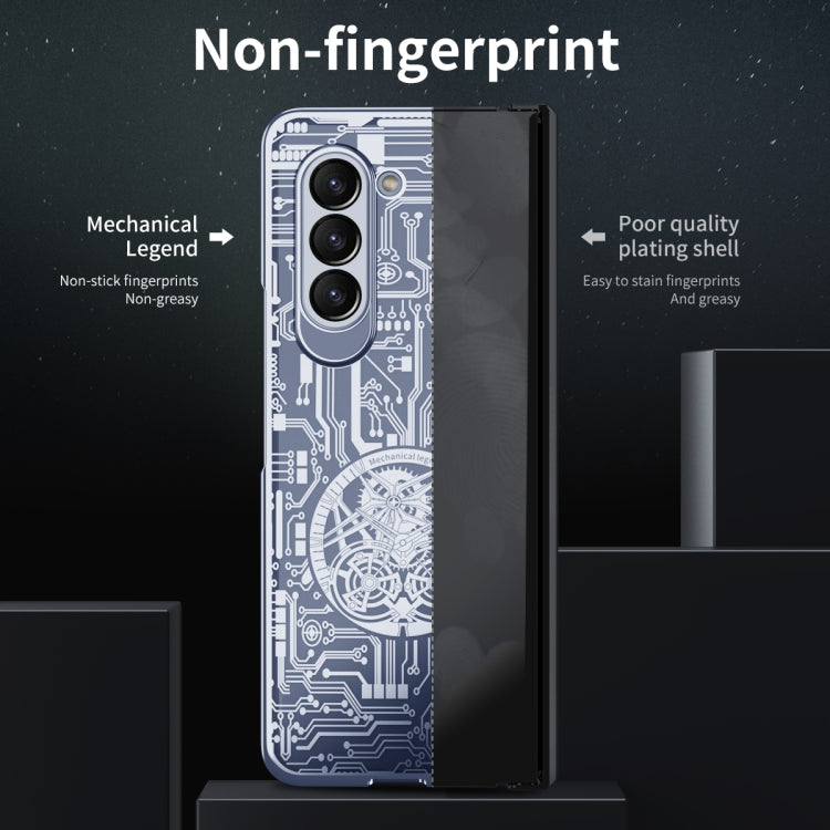 For Samsung Galaxy Z Fold5 Mechanical Legend Integrated Electroplating All-inclusive Phone Case(Blue) - Galaxy Z Fold5 Cases by PMC TechLife | Online Shopping South Africa | PMC TechLife | Buy Now Pay Later Mobicred