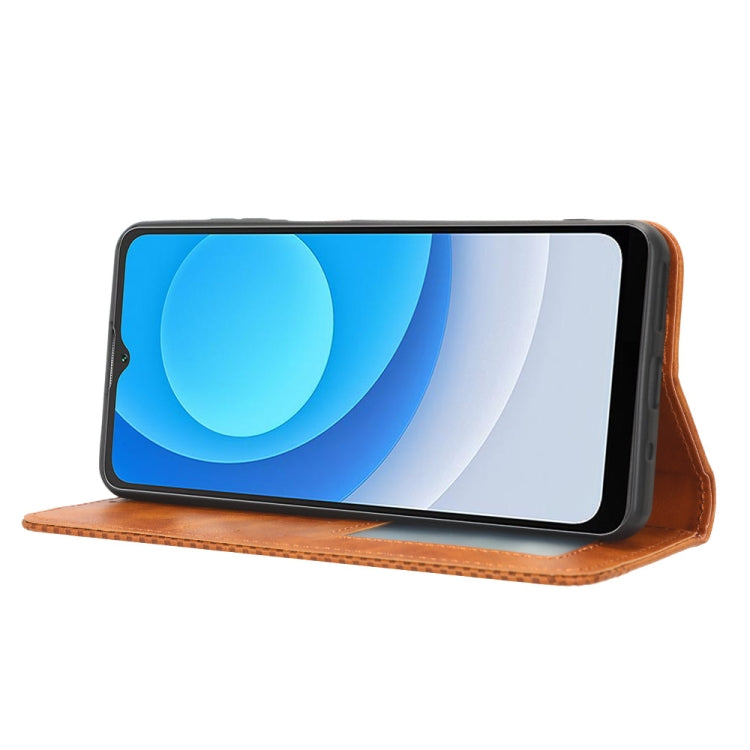 For Blackview A53 / A53 Pro Magnetic Buckle Retro Texture Leather Phone Case(Brown) - More Brand by PMC TechLife | Online Shopping South Africa | PMC TechLife
