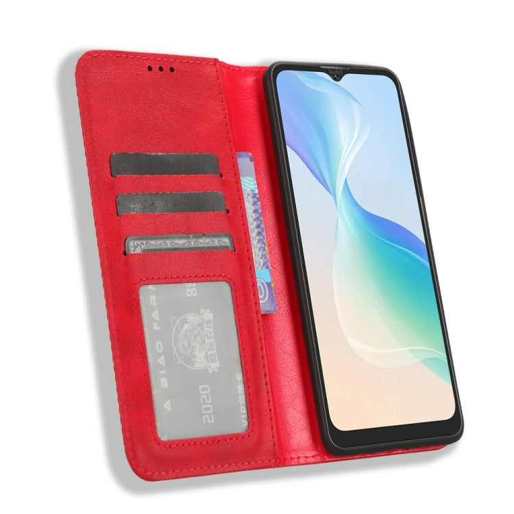 For Blackview Oscal C30 / C30 Pro Magnetic Buckle Retro Texture Leather Phone Case(Red) - More Brand by PMC TechLife | Online Shopping South Africa | PMC TechLife