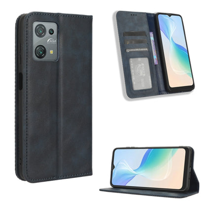 For Blackview Oscal C30 / C30 Pro Magnetic Buckle Retro Texture Leather Phone Case(Blue) - More Brand by PMC Jewellery | Online Shopping South Africa | PMC Jewellery