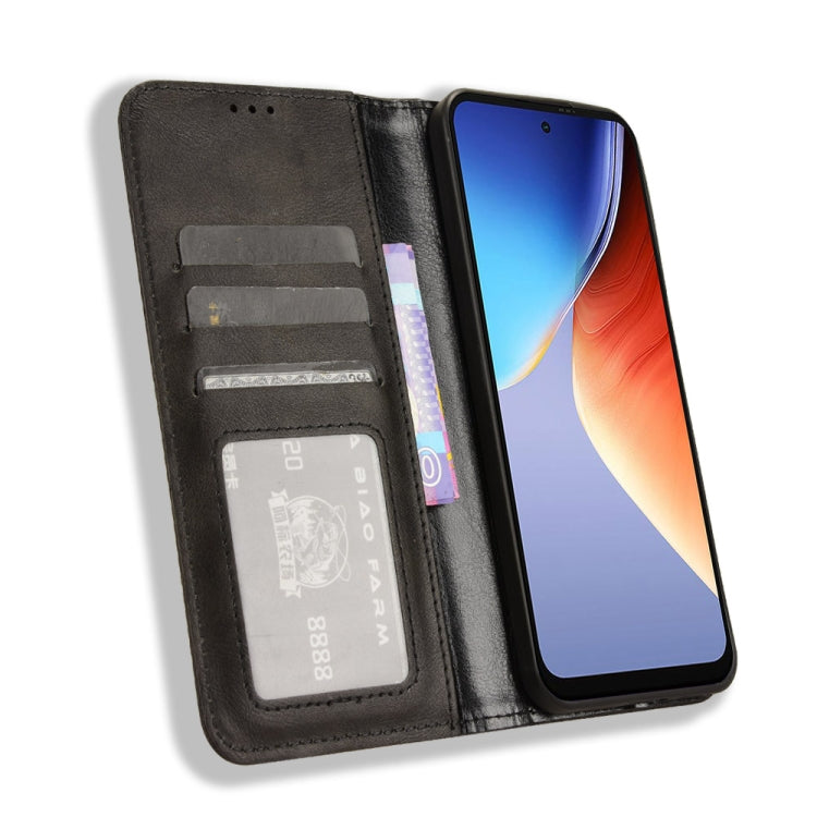 For Blackview A96 Magnetic Buckle Retro Texture Leather Phone Case(Black) - More Brand by PMC TechLife | Online Shopping South Africa | PMC TechLife