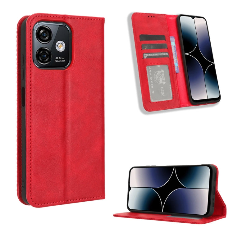 For Ulefone Note 16 Pro Magnetic Buckle Retro Texture Leather Phone Case(Red) - free shipping - PMC Jewellery - Order now!