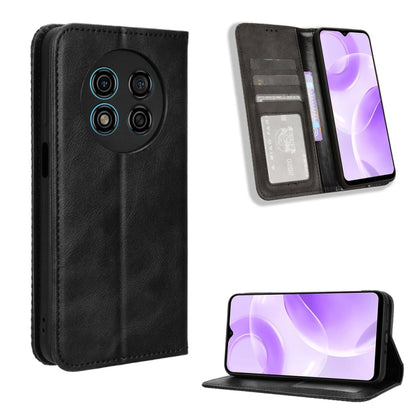 For Ulefone Note 15 Magnetic Buckle Retro Texture Leather Phone Case(Black) - Ulefone Cases by PMC Jewellery | Online Shopping South Africa | PMC Jewellery | Buy Now Pay Later Mobicred