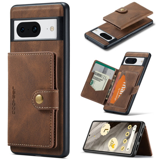 For Google Pixel 8 JEEHOOD Retro Magnetic Detachable Wallet Phone Case(Brown) - Google Cases by JEEHOOD | Online Shopping South Africa | PMC Jewellery